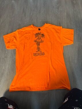Gildan Orange Graphic Tee with Inside Out Movie